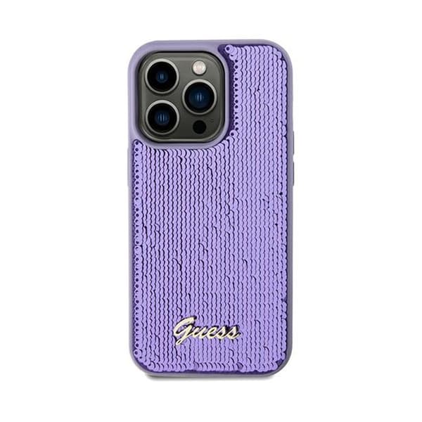 Guess Sequin Script Metal - iPhone 13 Pro Max fodral (lila)