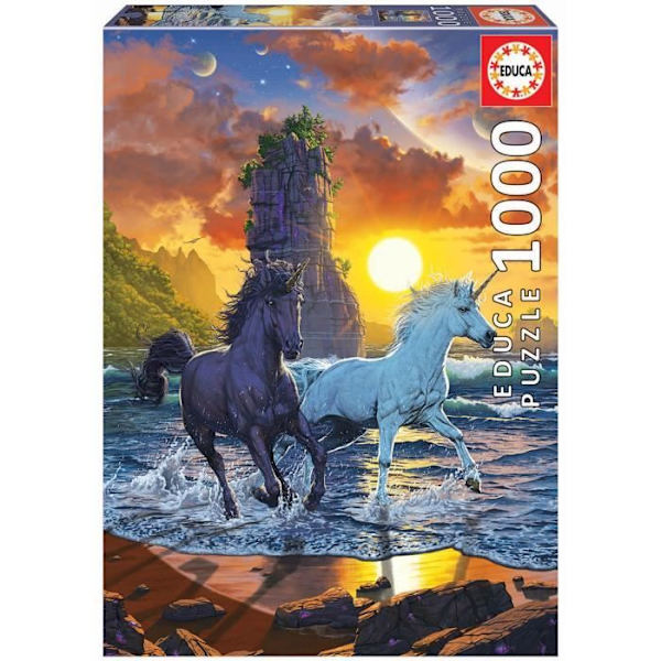 1000 bitars pussel - EDUCA - Enhörningar på stranden, Vincent hie - Vuxen - Spanien