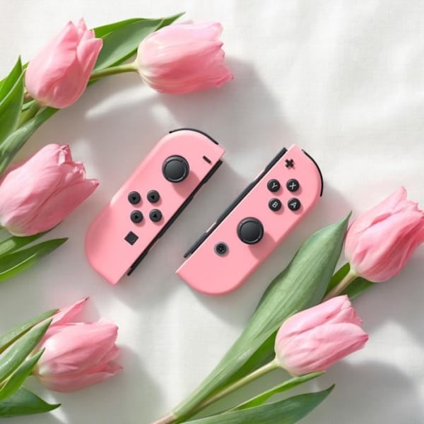 Ett par Pastell Pink Joy-Con-kontroller för Nintendo Switch Pastellrosa