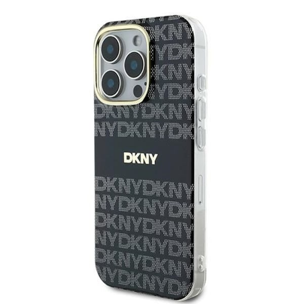 Coque för iPhone 16 Pro - DKNY Hardcase Repeat Texture Pattern With Stripe (DKHMP16LHRHSEK) - Svart