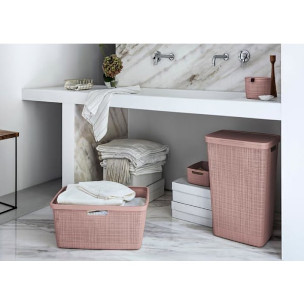Papperskorg - korg - påsehållare Curver - 255199 - PAPPERSKORG 46L / ROSA PUDER