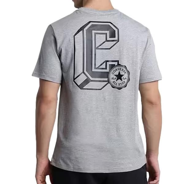 Grå T-shirt Herr Converse Classic Sport Grå S