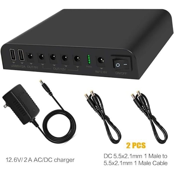 Nödbatteri - TALENTCELL - SL3400 - 27000 mAh - DC-utgång 12V/9V/5V - Inbyggt skydd