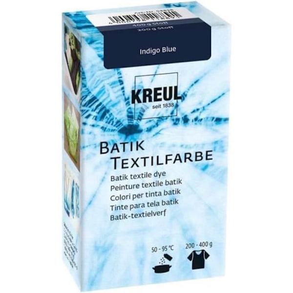Textilfärg - KREUL - JAVANA - Indigo blå - 70 g - Fixativ inkluderat indigo blå