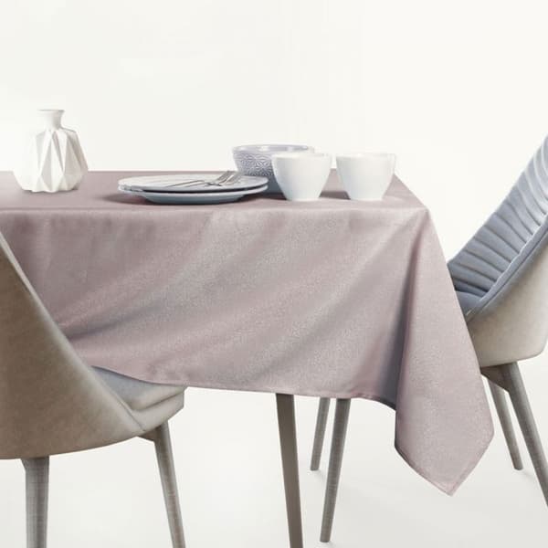 Bordduk - Empire - Rund Ø110 cm - 100% polyester glänsande - Fläckavvisande, certifierad OEKO-TEX Puderrosa