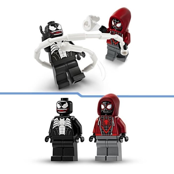 LEGO® 76276 Marvel Venom vs. Miles Morales Robotrustning, byggleksak med minifigurer Svart vit