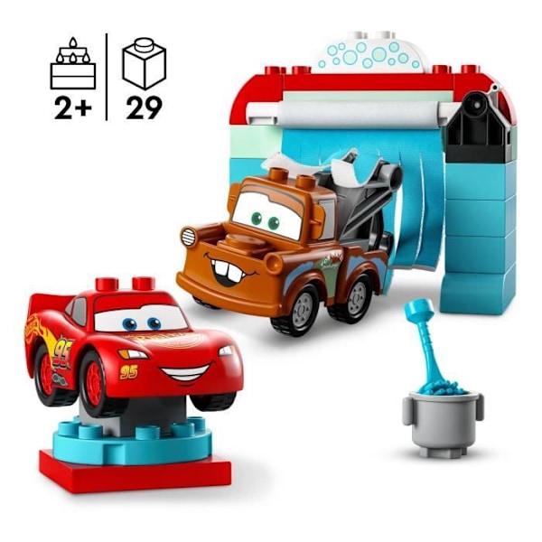 LEGO DUPLO Disney och Pixar 10996 biltvätt med Lightning McQueen och Martin, leksak Flerfärgad