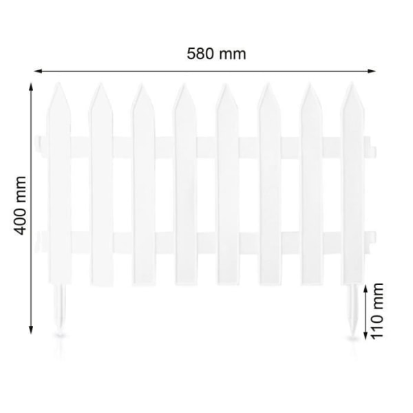 Trädgårdsstaket Classic Garden IPŁSU2 S449 3,5m vit - PROSPERPLAST - plast Vit