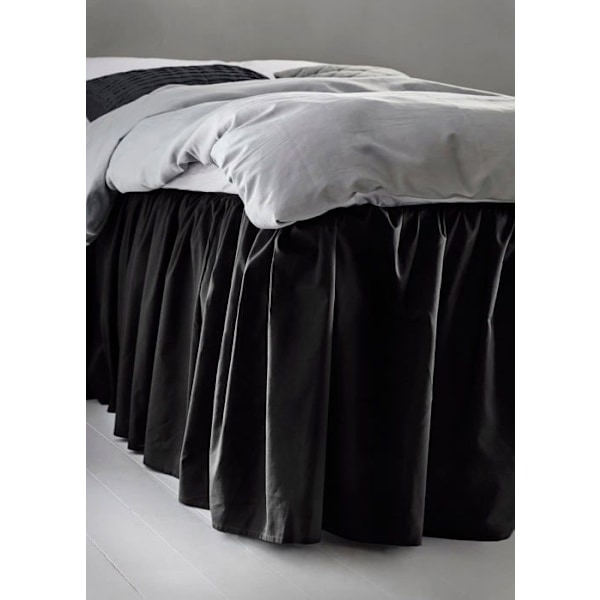 Jotex - 1528362 - Zack Ruffled Bed Bumper - 100 % ekologisk premiumbomull, Höjd 60 cm - Gråsvart, 140 x 200 cm