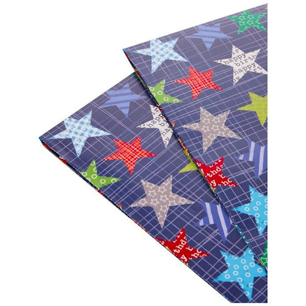 Abacus Presentpapper - 03465A - "Star Repeat" Presentpapper med 2 bundna ark/etiketter