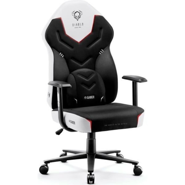 Diablo X-Gamer 2.0 Gaming Chair Kontorsstol Ergonomisk design Tyg Svankkudde Bekväma armstöd (svart-vit) Svart vit