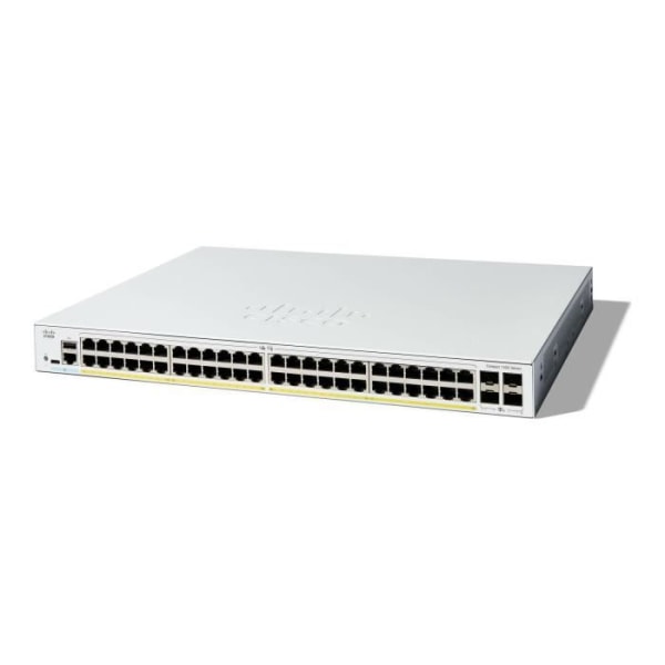 - Cisco - Cisco Catalyst 1300-48FP-4X - Switch - C3 - Managed - 48 x 10/100/1000 (PoE+) + 4 x 10 Gigabit SFP+ - Rackmonterbar