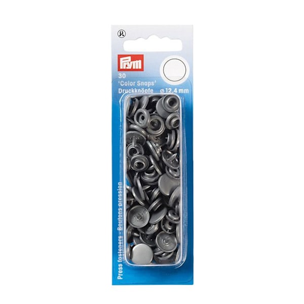 Tryckknapp - PRYM - Rund 12,4 mm - Silvergrå - Förpackning om 30 st Silvergrå