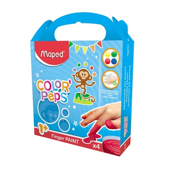 MAPED Fingerfärgkrukor - 4 x 80 g