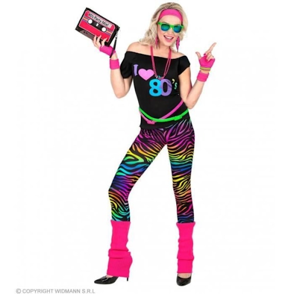 80-talsdräkt - T.L - T-shirt, damasker, leggings, pannband, 2 armband