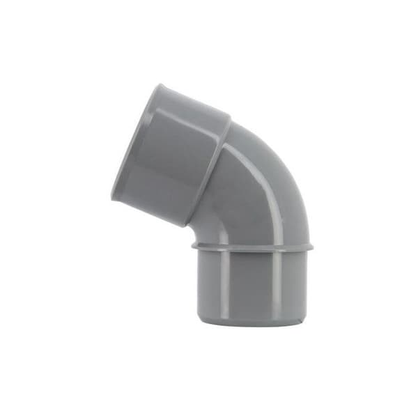 Coude pvc 67 grader 30 MF 40 Grå