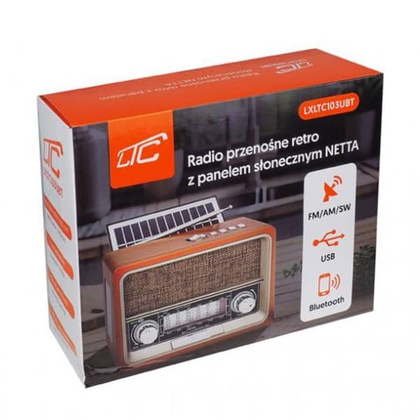 Bärbar radio - LTC - LXLTC103UBT - Bluetooth - Solpanel - FM/AM/SW