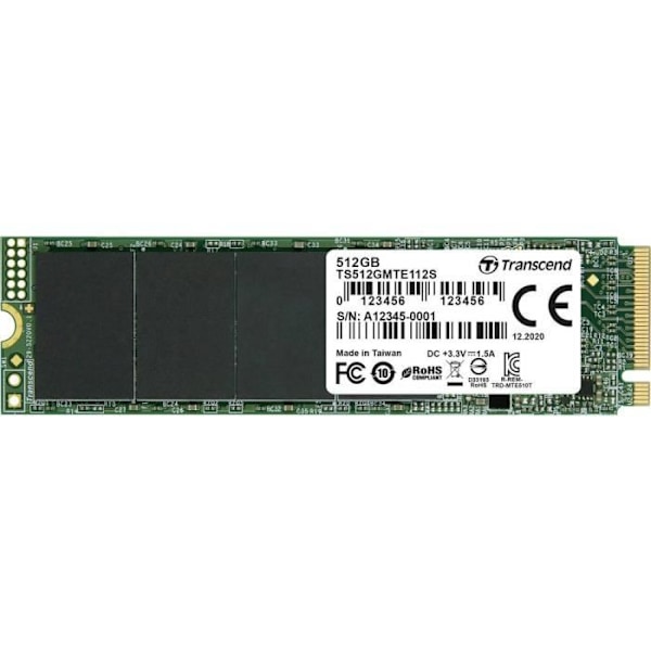 Transcend 110S 512GB intern SSD NVMe/PCIe M.2 PCIe NVMe 3.0 x4 Retail TS512GMTE112S