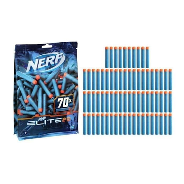 NERF Elite 2.0 Refill av 70 pilar - I officiellt NERF Elite 2.0-skum - kompatibel med NERF Blasters - Från 8 år Flerfärgad