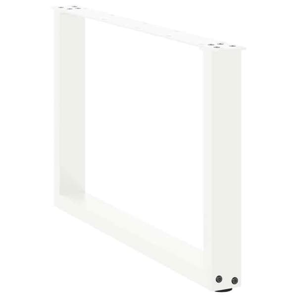 vidaXL U-formade soffbordben, 2 stycken, vit, 70 x (42-43) cm, stål 4013165