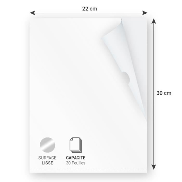 A4 genomskinliga hörnfickor Waytex 931309 Slät 90 mikron - förpackning om 50 Transparent