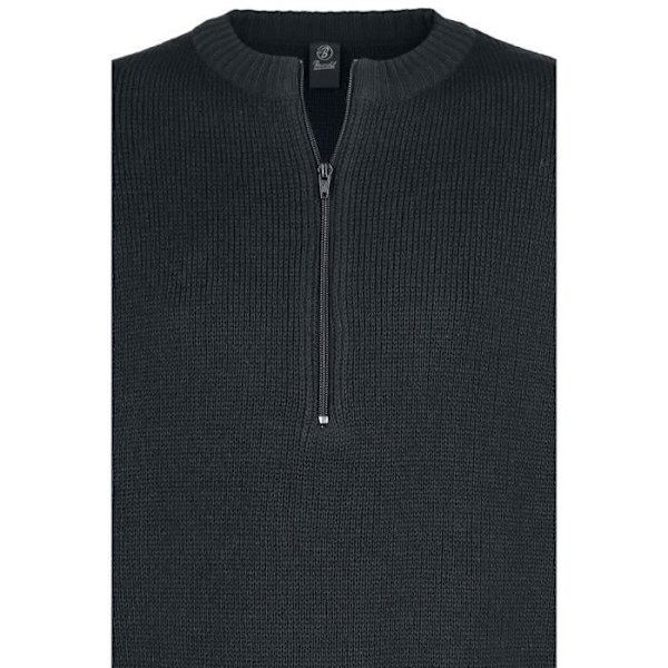 Pull Army Homme - BRANDIT - Svart - 100% Polyakryl - Regular fit - Klassisk krage Svart M