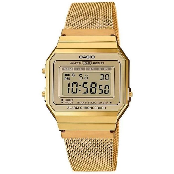CASIO Collection Watch A700WEMG-9EF - Chrono, Alarm, Automatisk Kalender - Gul gyllene
