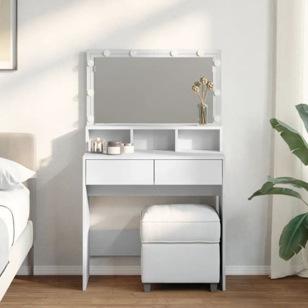 Coiffeuse med vit LED 80x41x134,5 cm