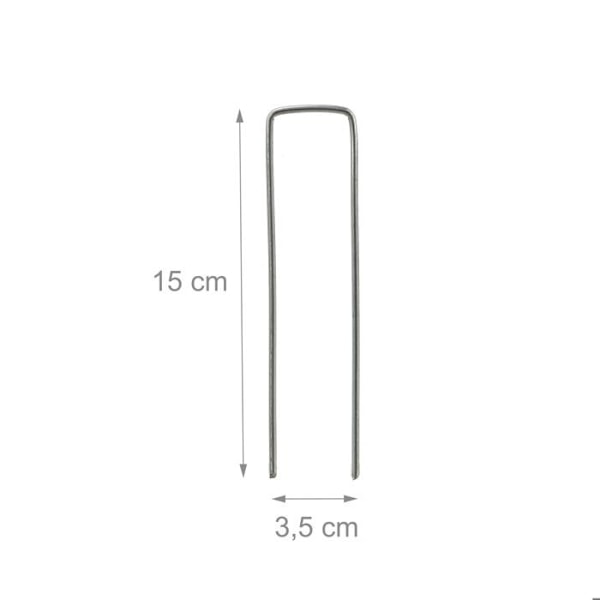Relaxdays Peg Set med 25 tältpinnar Garden Ground Anchor Peg 15 cm Längd Galvaniserat stål, Silver silver-