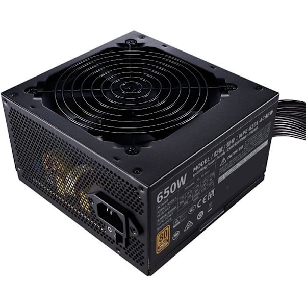 COOLER MASTER MWE Bronze 650W V2 - 650W strömförsörjning - 230V (80 Plus Bronze certifierad 5 års garanti) Svarta platta kablar