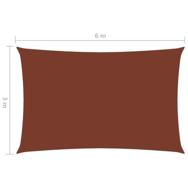 vidaXL Parasol Sail Oxford Tyg Rektangulär 3x6 m Terrakotta