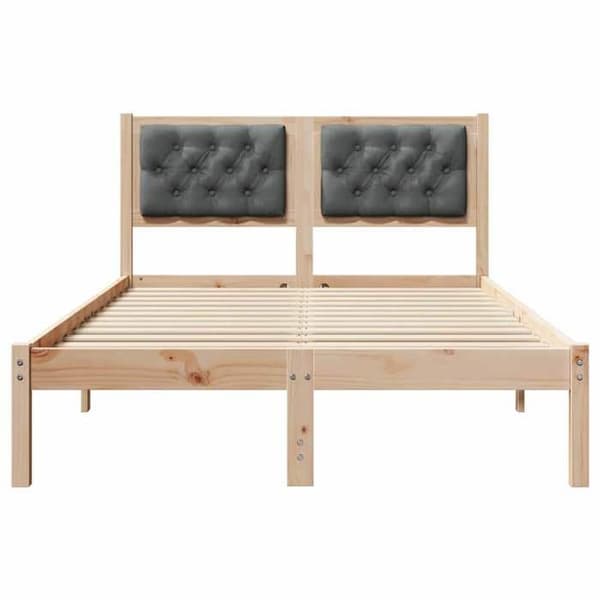 vidaXL Sängram Mörkgrå 120 x 200 cm Massivt trä 878190
