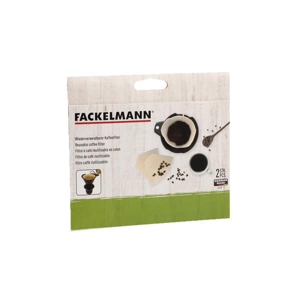 Set med 2 återanvändbara kaffefilter i bomull Fackelmann beige