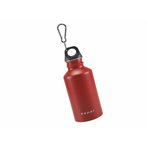 Beper kanna - karaff - serveringsflaska - C102BOT002 - 500 ml flaska i rostfritt stål med karbinhake, röd färg