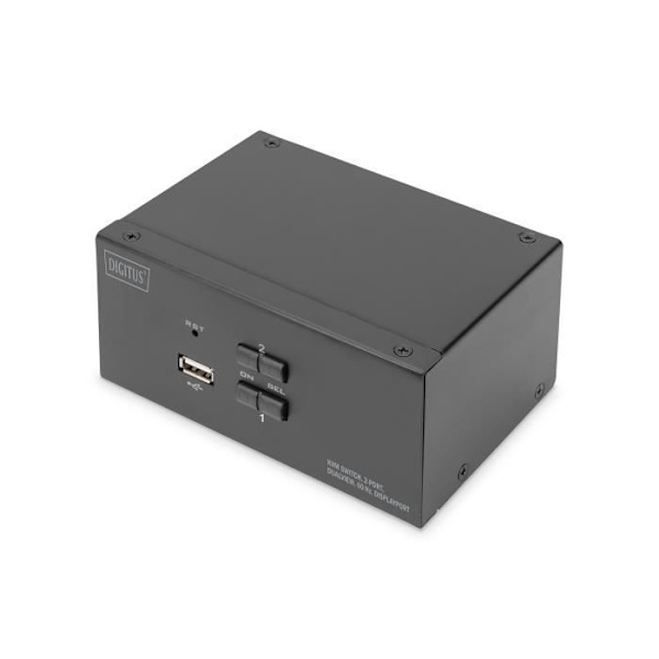 DIGITUS 2-PORTAR DISPLAYPORT DUAL-VIEW, 60 HZ 4K VID 60 HZ, STÖDS Svart