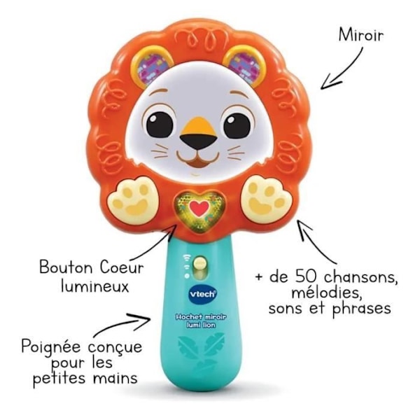 VTECH BABY - Lumi Lion Mirror Rattle Flerfärgad