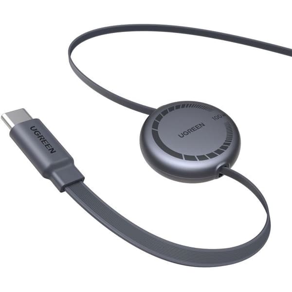 USB-C-kabel - UGREEN - Retractable USB-C till USB-C PD-kabel - 100W - 1 m - Svart