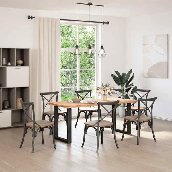 vidaXL U-formade matbordsben 2 stycken Svart 70 x (72-73) cm Stål 4013184
