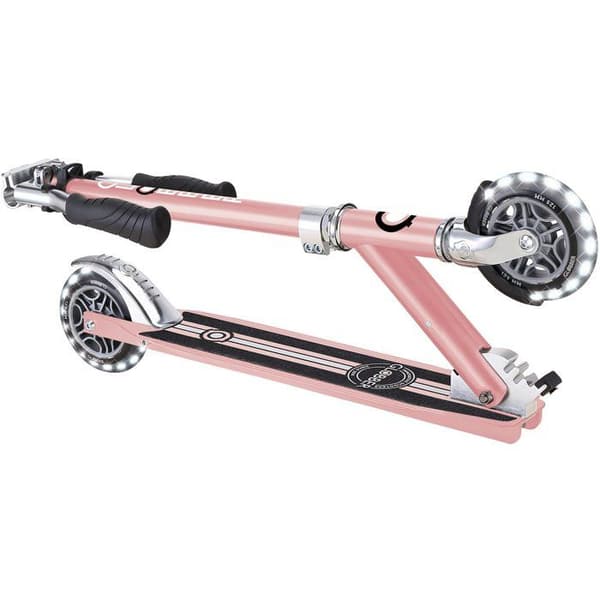 Tvåhjulig sparkcykel - GLOBBER - FLOW ELEMENT LIGHTS - Krom / Rosa ROSE CHROME