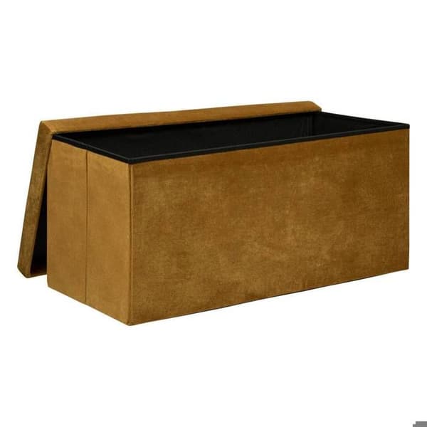 Fällbar dubbelpuff "Lilou" i sammet 76x38cm senapsgul Ockra
