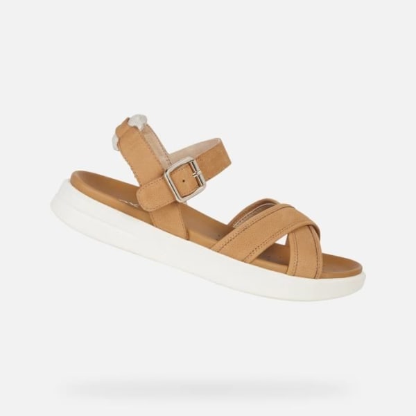 Damsandaler - GEOX - XAND 2S - Läder - Cognac - Bekväm och andas Cognac 37