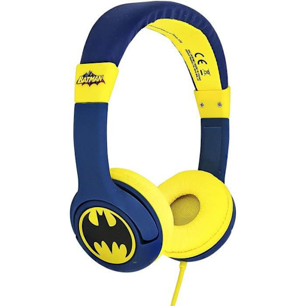 Hörlurar - Batman DC - Kabelansluten - Volym begränsad till 85 dB - För barn 3-7 år - Stretchbar passform Färg