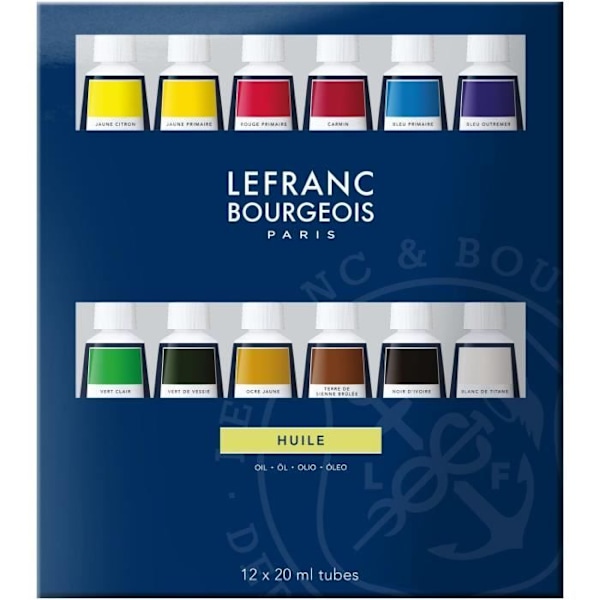 LEFRANC BOURGEOIS Finoljesats 12x20 ml Citrongul, primärgul, primärröd, ka