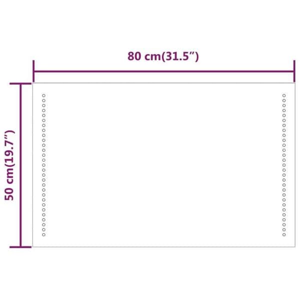 vidaXL LED-badrumsspegel 80x50 cm 151729