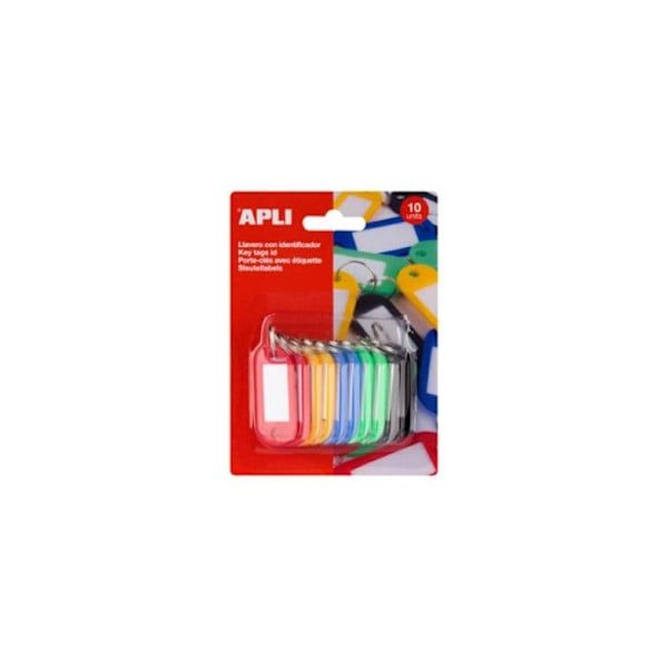 Nyckelhållare - Ej specificerat - Sortiment av 10 - Plast - Olika färger - Etikettssystem Röd, gul, blå, grön, svart