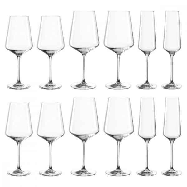 Set med 12 vin- och champagneglas - Leonardo - Transparent -