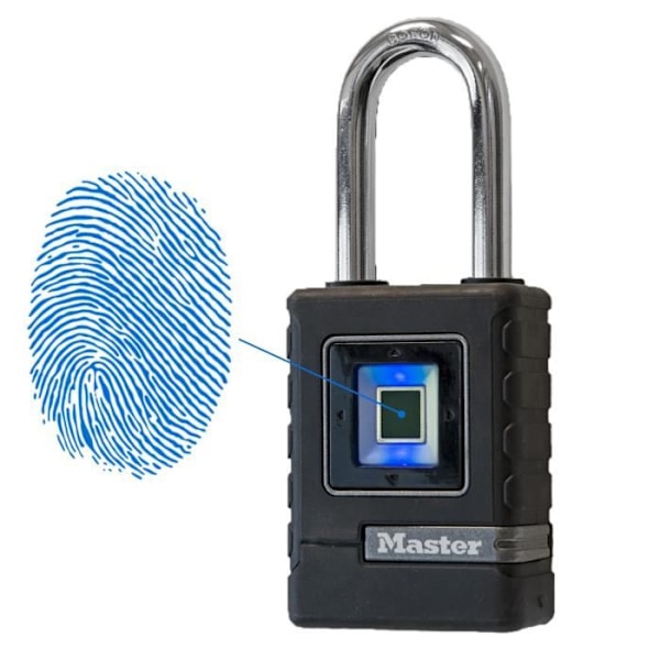 MASTER LOCK Biometrisk hänglås med hög säkerhet [Vattentät] [Fingeravtryck och riktad nödkod] 4901EURDLHCC