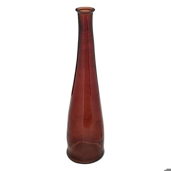 Lång vas "Uly" i återvunnet glas H80cm amber Bärnsten