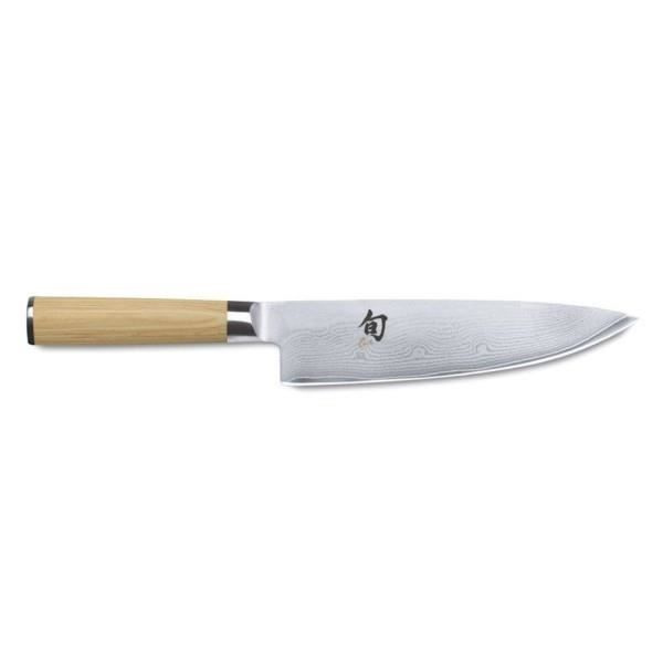 Kai Shun Klassisk Vit kockkniv 20cm damastblad Trä