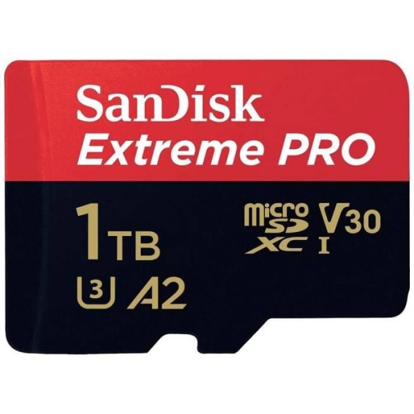 SanDisk Extreme PRO 1 TB Class 10 microSDXC-kort, UHS-I, v30 Video Speed Class Shock Resistance, Vattentätt